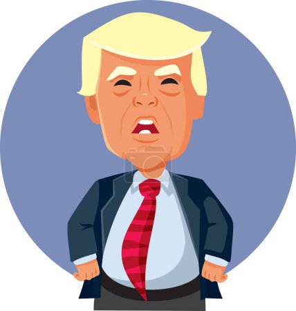 Ilustración de Noviembre 3, 2023, NY, Donald Trump Vector Caricature - Imagen libre de derechos