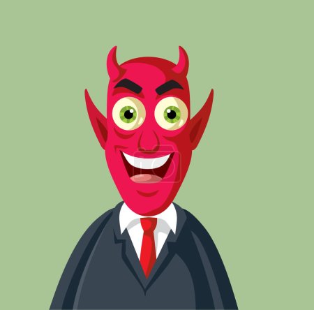 Illustration for Funny Devil businessman Concept Vector Character Illustration - Royalty Free Image