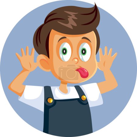 Illustration for Naughty Boy Acting like a Brat Vector Cartoon Character - Royalty Free Image