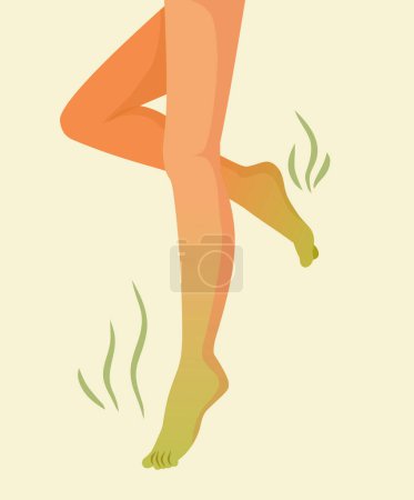 Illustration for Smelly Feet Vector with Bad Odor Concept Illustration - Royalty Free Image