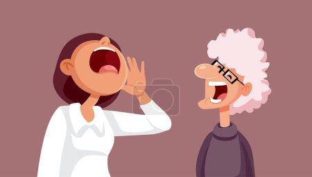 Illustration for Angry Adult Women of Different Generation Screaming Vector Characters - Royalty Free Image