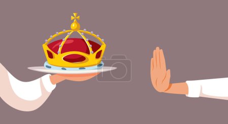Illustration for Person Refusing Royal Crown and Title Vector Concept Illustration Design - Royalty Free Image