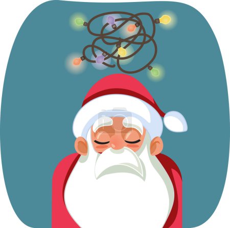 Ilustración de Cansado deprimido Santa Claus sentirse abrumado Vector Ilustración - Imagen libre de derechos