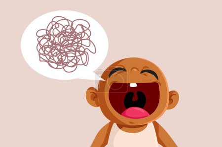 Téléchargez les illustrations : Baby Cooing Illustration vectorielle inintelligible de dessin animé - en licence libre de droit