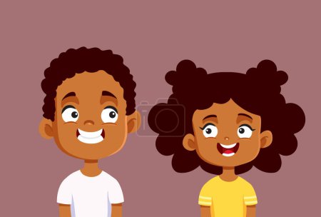 Téléchargez les illustrations : Enfants joyeux se sentir faire des amis vectoriel illustration de bande dessinée - en licence libre de droit