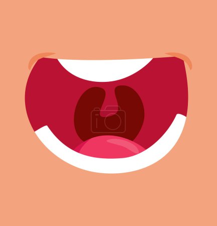 Open Mouth Speaking Vector Cartoon Illustration Design
