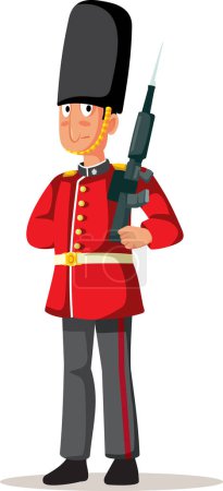 Ilustración de Soldado Guardia de Buckingham Vector Dibujos Animados Diseño de Personajes - Imagen libre de derechos