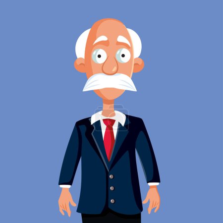 Illustration for Older Businessman Wearing a Business Suit Vector Illustration - Royalty Free Image