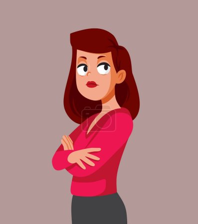 Ilustración de Mujer infeliz sintiéndose disgustado y molesto Vector de dibujos animados - Imagen libre de derechos