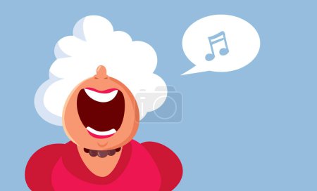 Ilustración de Funny Opera Intérprete Cantando Fuerte Vector Personaje de dibujos animados - Imagen libre de derechos