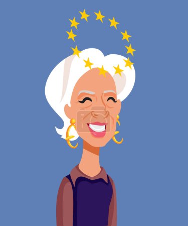 Ilustración de 19 de marzo de 2024, París, Christine Lagarde Vector Caricature - Imagen libre de derechos