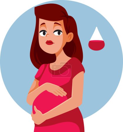 Téléchargez les illustrations : Femme enceinte souffrant d'anémie personnage de bande dessinée vectorielle - en licence libre de droit