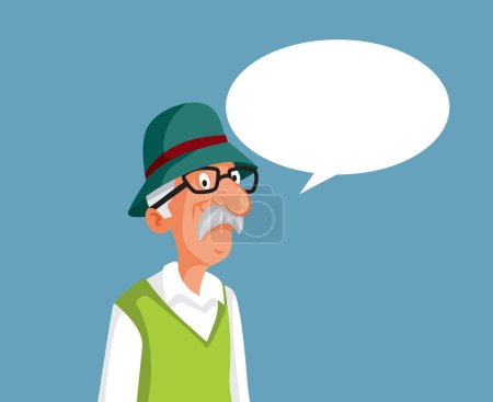Älterer Mann mit leerem Sprechblasen-Vektor-Charakter-Cartoon