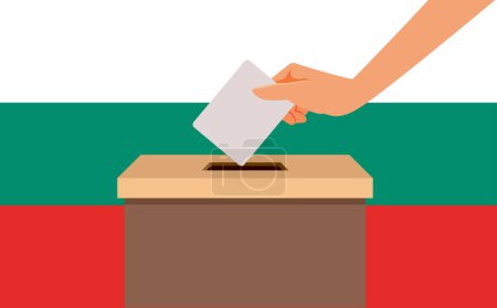 Ilustración de Ciudadano búlgaro votando en elecciones nacionales Vector Illustration - Imagen libre de derechos