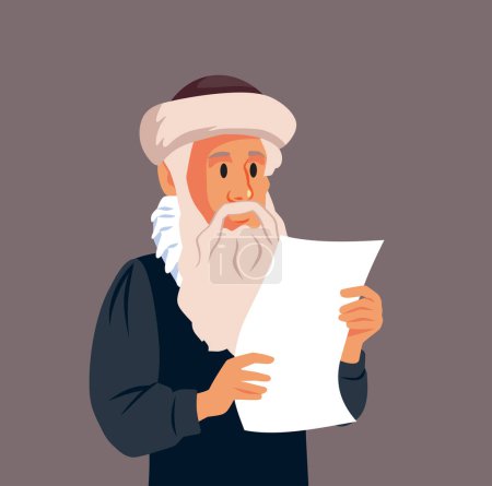 Ilustración de Retrato vectorial de Johannes Gutenberg en estilo caricaturesco - Imagen libre de derechos