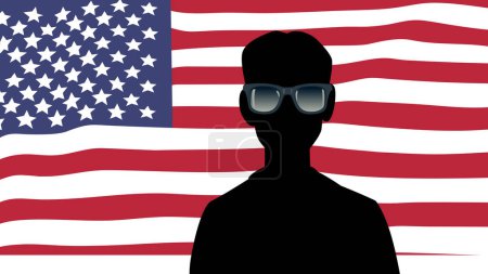 Persona irreconocible del Servicio Secreto Americano Vector Illustration