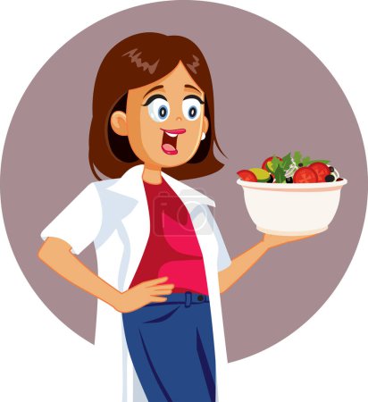 Nutritionist Doctor Holding a Salad Vector Cartoon Character