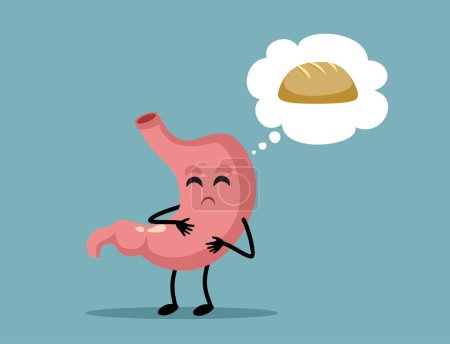Stomach in Pain from Celiac Disease Vector Cartoon illustration