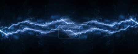 Photo for Blue fractal lightning background, electrical abstract - Royalty Free Image