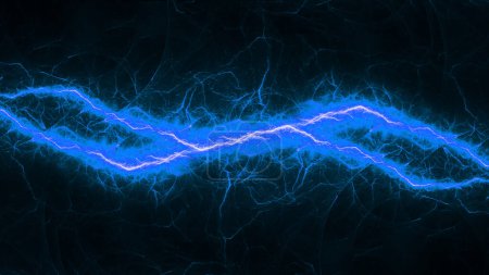 Photo for Blue burning fractal lightning background, electrical abstract - Royalty Free Image