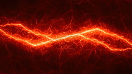 Photo for Fiery hot burning fractal lightning background, electrical abstract - Royalty Free Image
