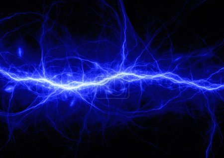 Photo for Blue lightning, cold electrical discharge, element danger - Royalty Free Image