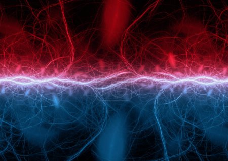 Photo for Fire and ice energy, abstract electrical lightning - Royalty Free Image