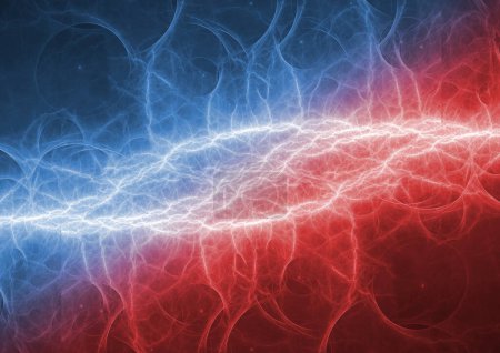 Hot red and cold blue electrical lightning background
