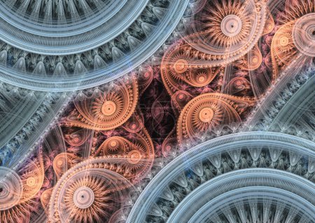 Photo for Abstract mechanical fractal, time and steampunk background - Royalty Free Image