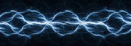 Photo for Cold blue plasma, abstract electrical lightning - Royalty Free Image