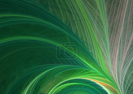 Photo for Green fractal abstract, digital leaf pattern - Royalty Free Image