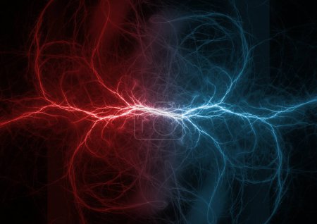Photo for Fire and ice lightning background, power electrical abstract - Royalty Free Image