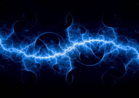 Photo for Blue fractal lightning background, electrical abstract - Royalty Free Image