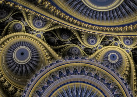 Photo for Cogwheel fractal background, mechanical and steampunk design - Royalty Free Image