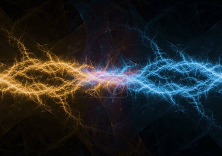 Photo for Fire and ice lightning background, abstract electrical plasma - Royalty Free Image