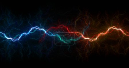 Fire and ice lightning, abstract plasma background
