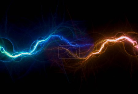 Photo for Fire and ice electrical lightning background, abstract power and plasma - Royalty Free Image