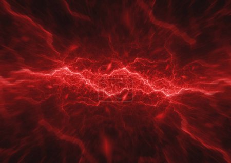 Photo for Red plasma, abstract electrical background - Royalty Free Image