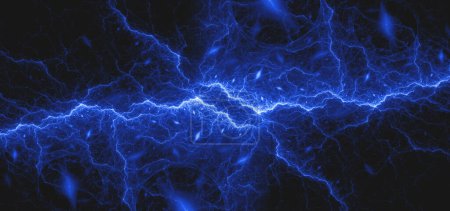 Photo for Blue lightning, abstract plasma background - Royalty Free Image