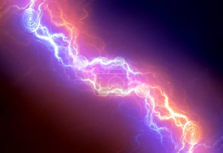Fire and ice lightning, abstract plasma background