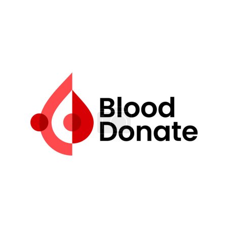 Illustration for Blood Donate Donation Care Drop Share People Human Logo Vector icon illustration - Royalty Free Image