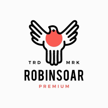 Téléchargez les illustrations : Robin oiseau planer logo vecteur icône illustration - en licence libre de droit