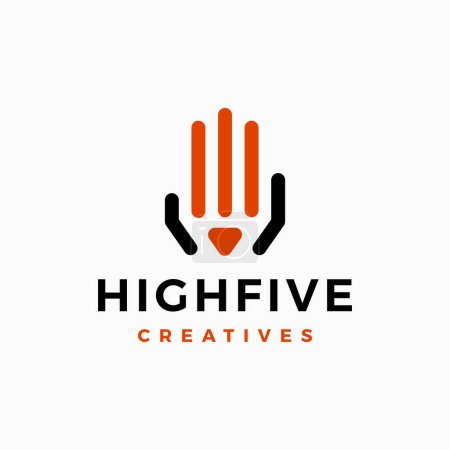 Illustration for Hand Pencil High Five Creative Care Logo vector icon illustration - Royalty Free Image