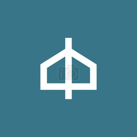 Haus Haus DP Brief Monogramm Logo Vektor Symbol Illustration