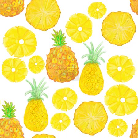 Téléchargez les photos : Aquarelle motif sans couture. fruits jaunes. Dessiné à la main. - en image libre de droit