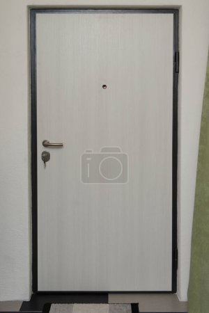 Photo for Modern Metal Looking Front Door - Very Sturdy Steel Door - Royalty Free Image
