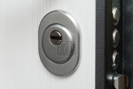 Photo for Modern Metal Door Knob - Very Sturdy Key Hole Steel Door - Royalty Free Image