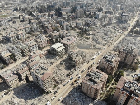 Foto de Antakya, Hatay, Turkey Drone Footage - February 16th, 2023: Turkey Earthquake, Kahramanmaras, Gaziantep, Adana, Hatay, Adiyaman February 2023, Earthquake Scenes - Imagen libre de derechos