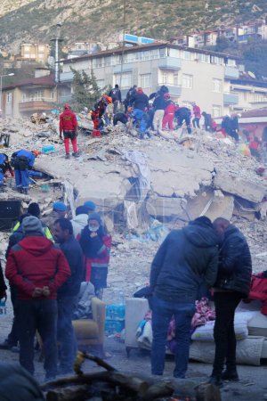 Photo for Antakya, Hatay, Turkey - February 10th, 2023: Turkey Earthquake, Kahramanmaras, Gaziantep, Adana, Hatay, Adiyaman February 2023, Earthquake Scenes - Royalty Free Image