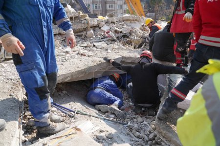 Photo for Antakya, Hatay, Turkey - February 11th, 2023: Turkey Earthquake, Kahramanmaras, Gaziantep, Adana, Hatay, Adiyaman February 2023, Earthquake Scenes - Royalty Free Image